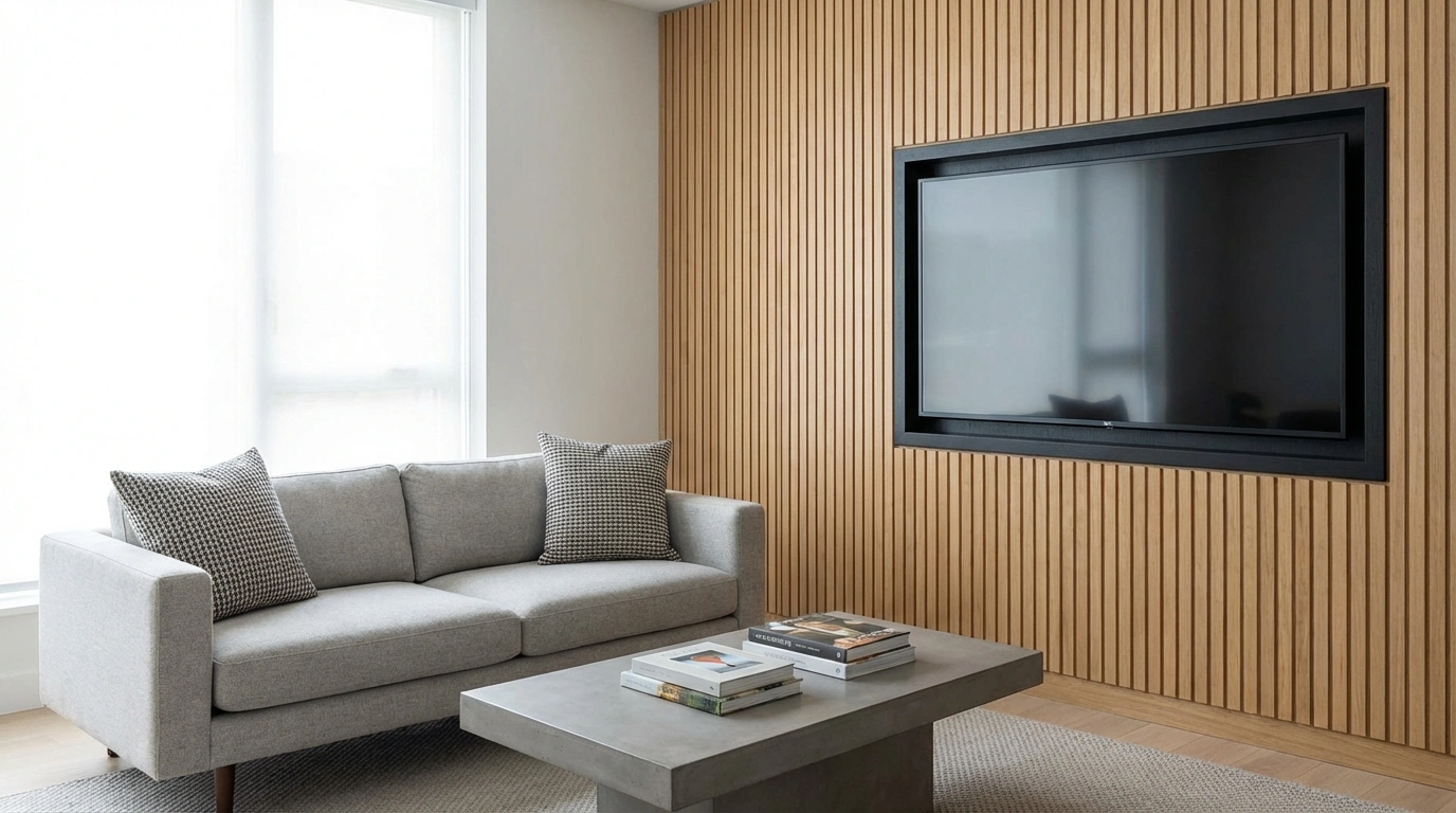 پنل‌های چوبی شیاردار و عمودی