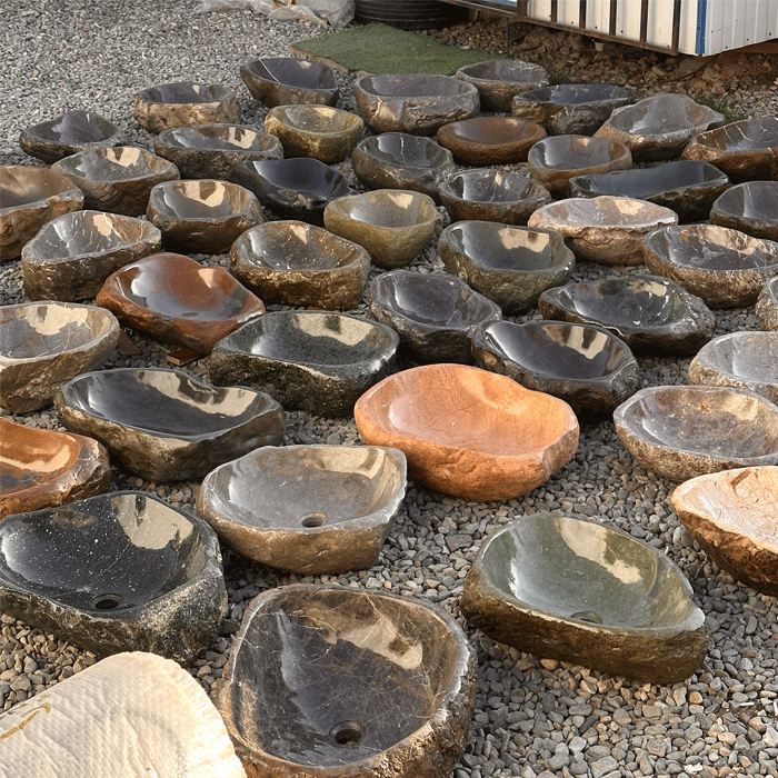 روشویی سنگی رودخانه ای