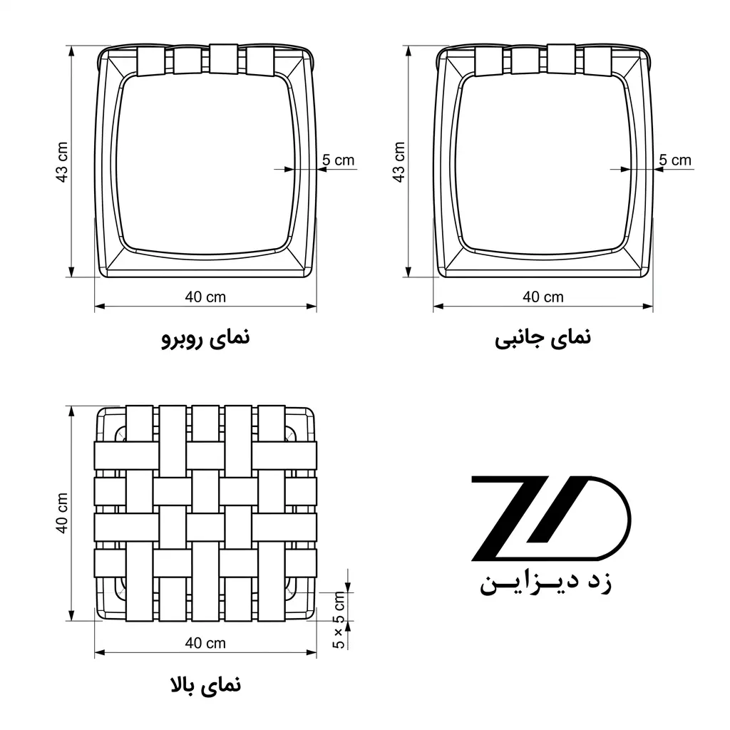 نقشه فنی صندلی چوبی جولین