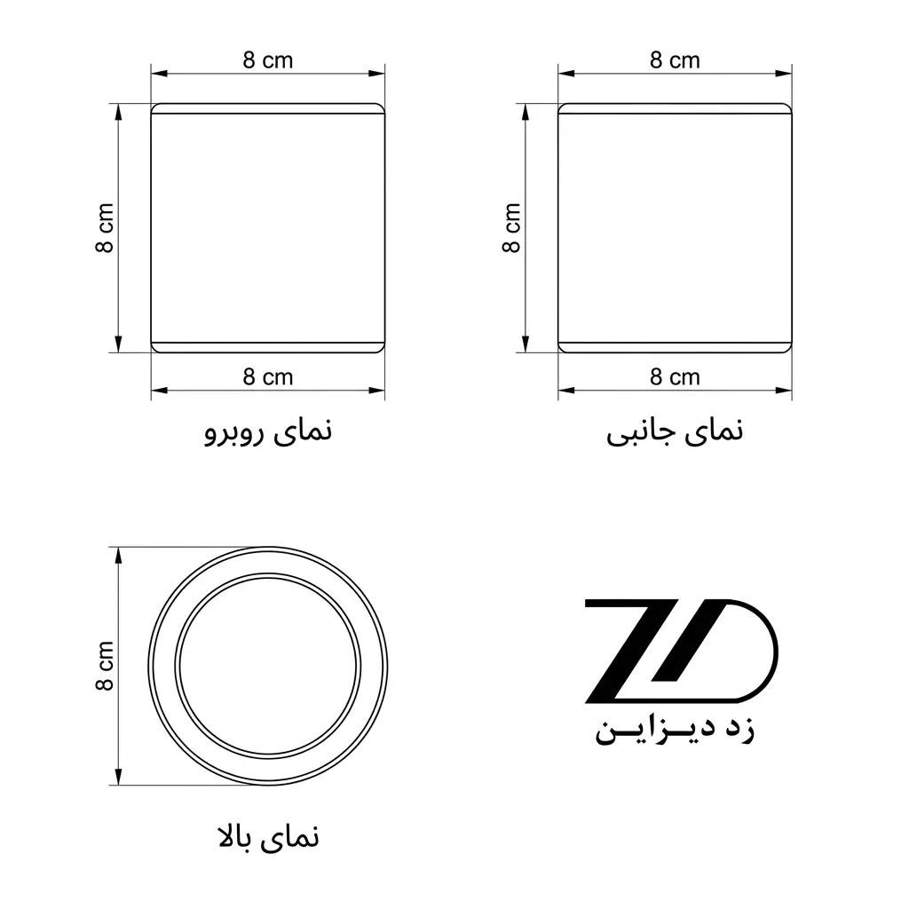 نقشه فنی جا شمعی دست ساز مدل شقایق