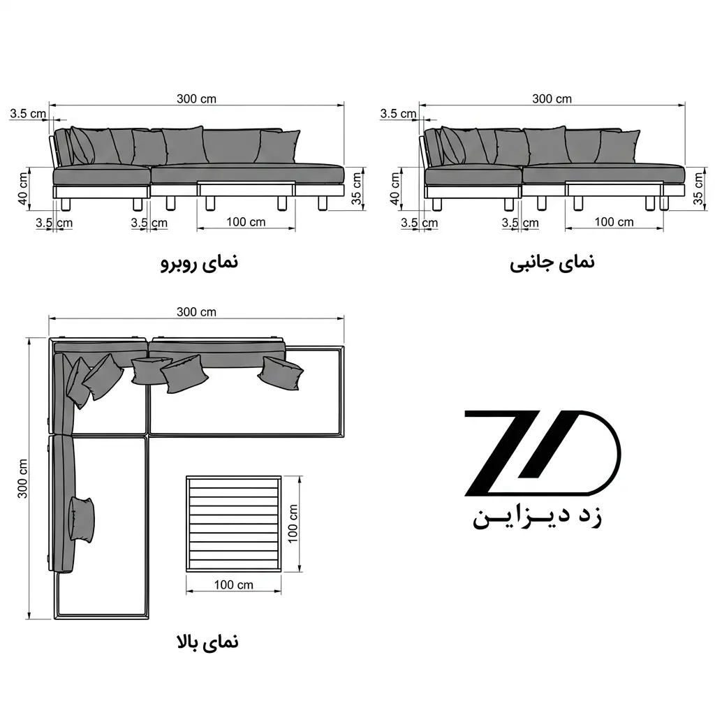 نقشه فنی راحتی ال چوبی فضای باز سما