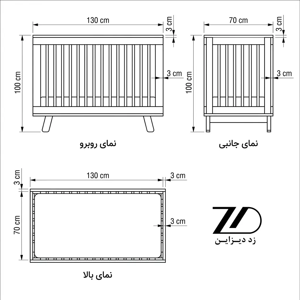نقشه فنی تخت محافظدار رویا
